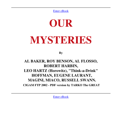 Al Baker & Co - Our Mysteries PDF ebook download
