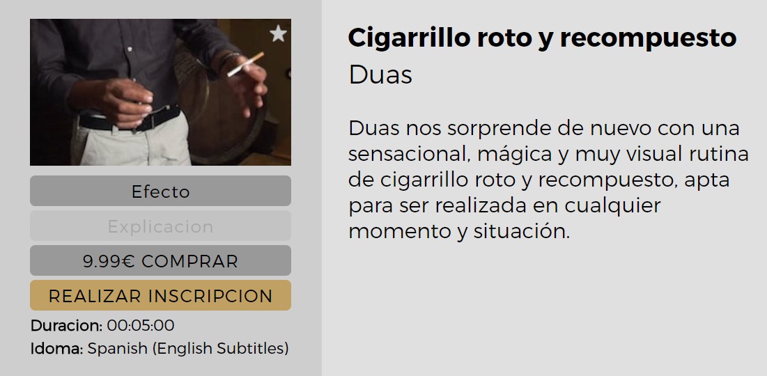 Cigarrillo Roto y Recompuesto by Duas (video download Spanish)