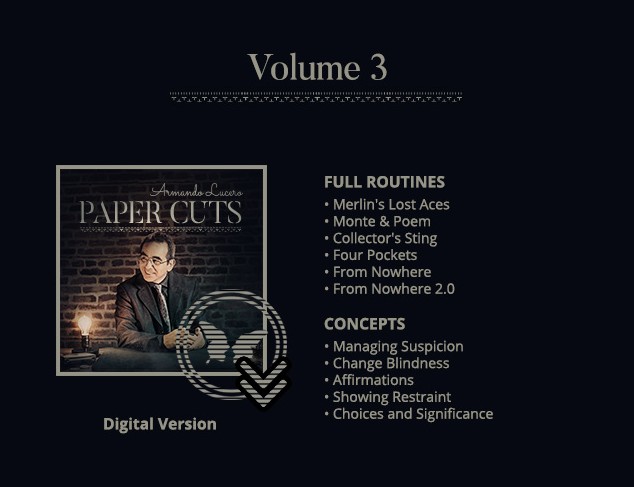 Paper Cuts Vol 3 by Armando Lucero (DVD Download)