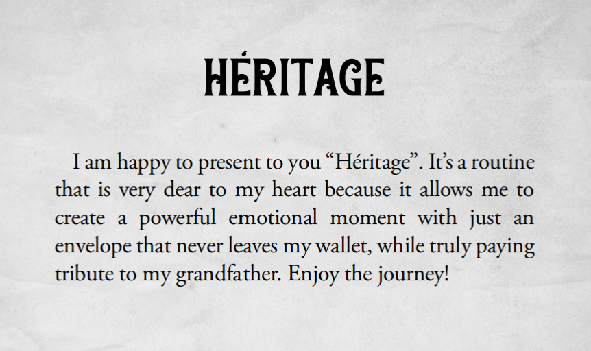 Heritage by Gabriel Werlen (official PDF eBook Magic Download)