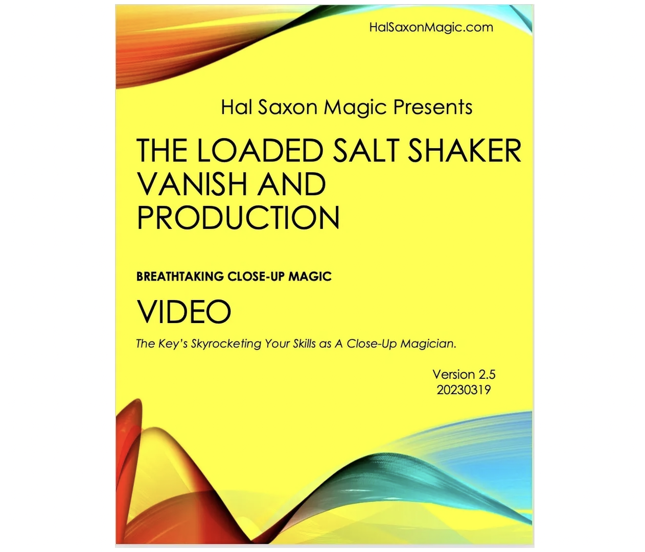 Loaded Salt Shaker Vanish and Production by Hal Saxon