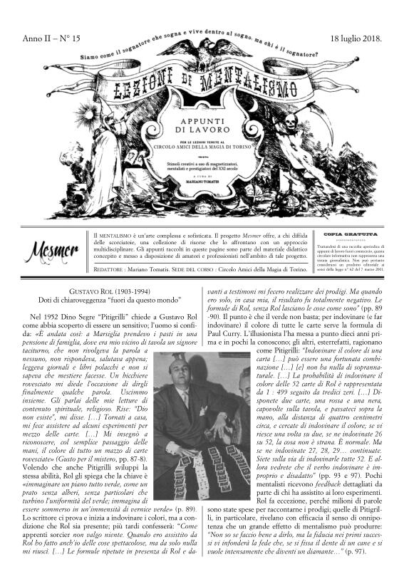 Mariano Tomatis - Lezioni di Mentalismo