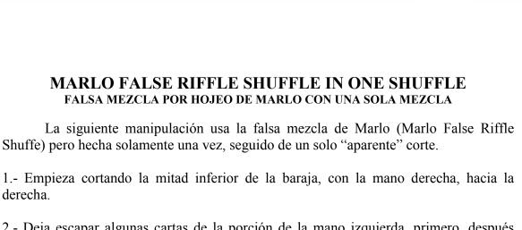 Edward Marlo - False Riffle Shuffle In One Shuffle (in Spanish language. not English version)