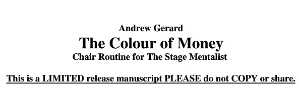 Andrew Gerard - the Color of Money