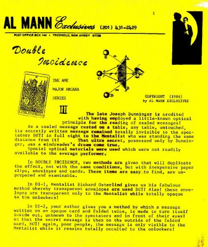 Al Mann - AME Major Arcana Series III - Double Incidence