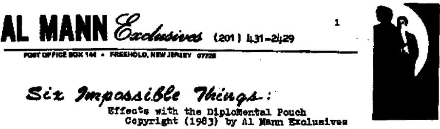 Al Mann - Six Impossible Things