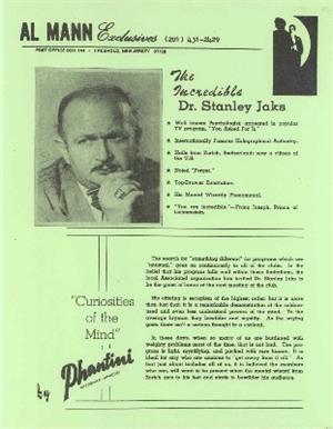 Al Mann - The Incredible Dr Stanley Jaks by Phantini (PDF Download)
