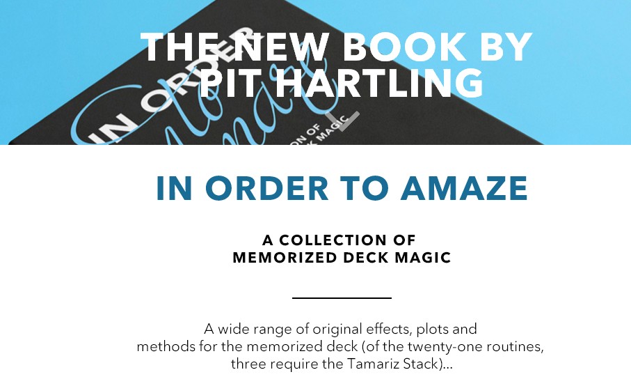 Pit Hartling - In Order To Amaze (PDF Download)
