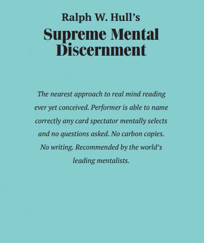 Ralph W. Hull - Supreme Mental Discernment